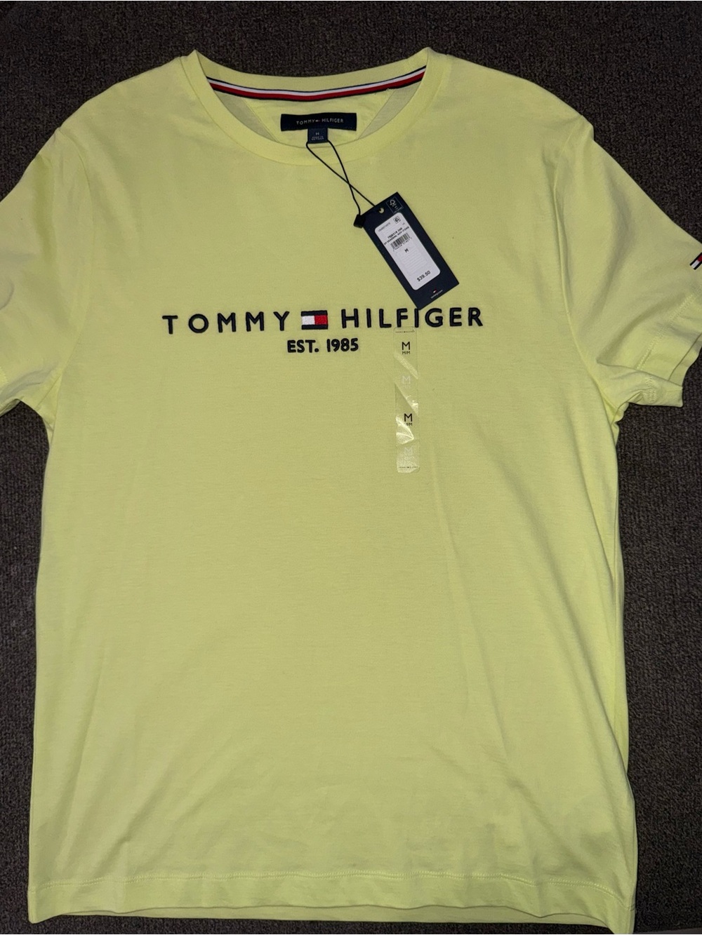 Tommy Hilfiger Men’s Logo Crew Neck T-Shirt - Light Yellow